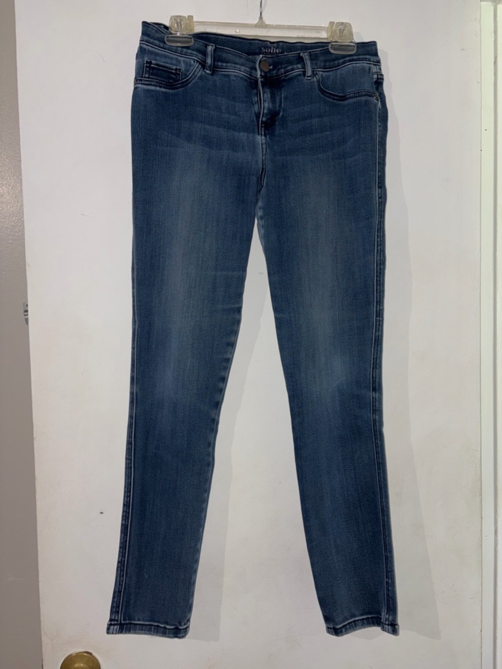 New York & Company Soho Straight Leg Jeans in Dark Blue